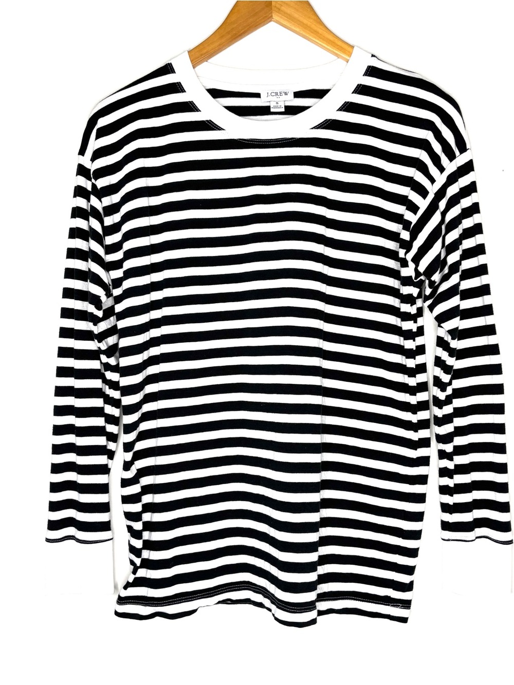 J. Crew Black & White Striped Long Sleeve Tee Top Small